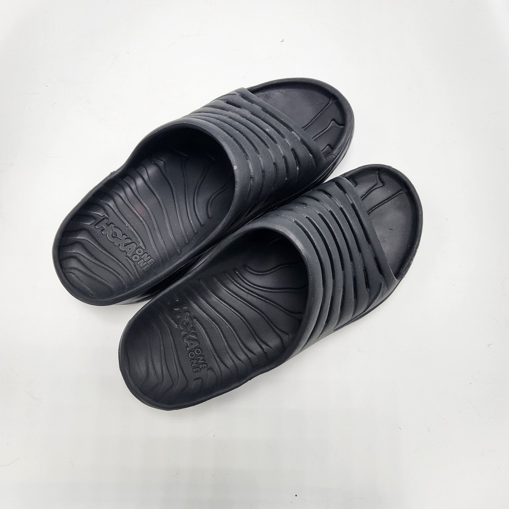 Hoka One One Ora Recovery Slide Mens Size 8 Black Comfort Sandals 1099673